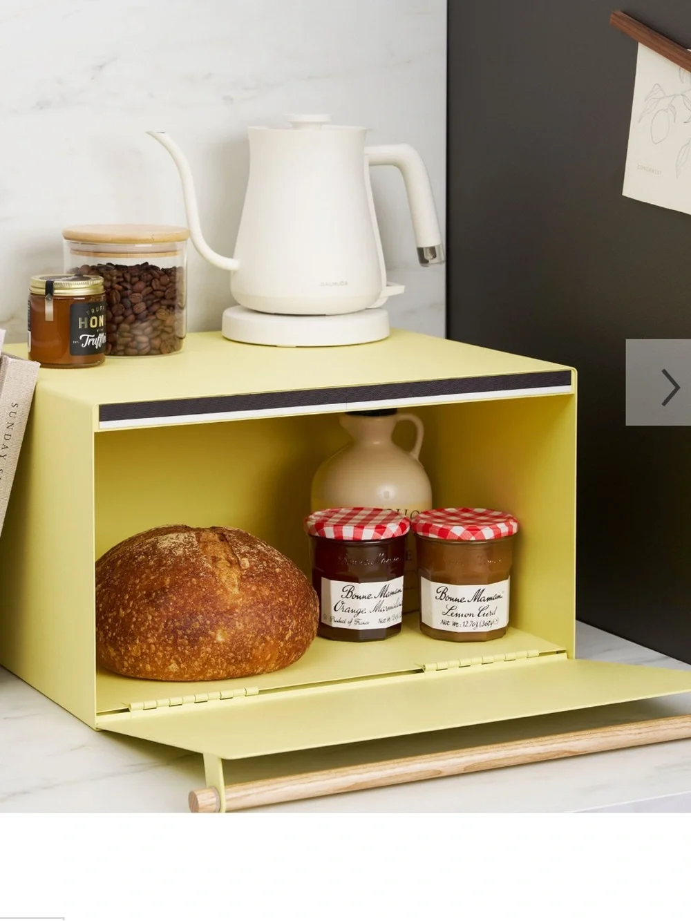 Yamazaki Home Yellow Steel Bread Box